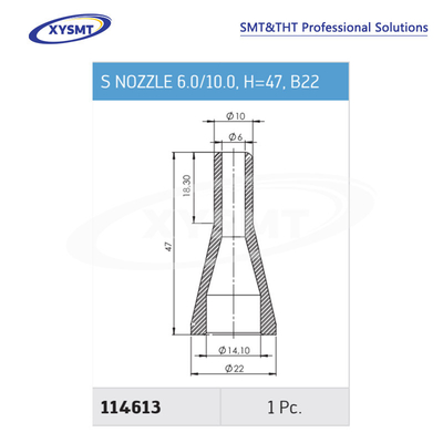 114613 NOZZLE 6-10 H=47 B22 para la soldadora Ersa pieza de repuesto