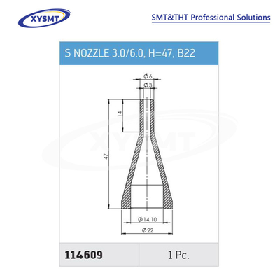 114609 S NOZZLE 3,0-6,0 H=47 B22 para Ersa pieza de repuesto de soldadora