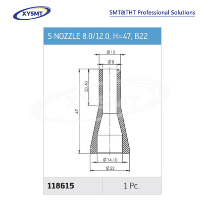 118615 S NOZZLE 8.0-12.0 H=47 B22 para Ersa pieza de repuesto para soldadoras