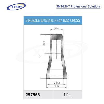 257563 S NOZZLE 10.0 a 14.0, H=47 B22 CROSS para pieza de repuesto de la máquina de soldadura Ersa