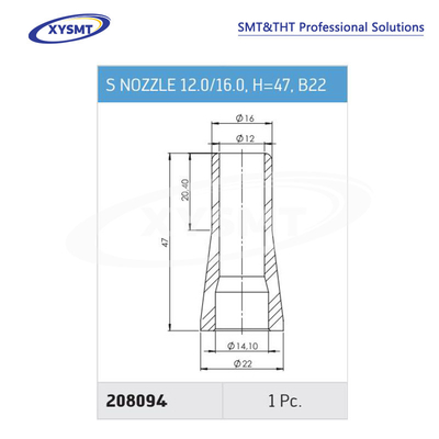 208094 S NOZZLE 12.0-16.0 H=47 B22 para Ersa pieza de repuesto de máquina de soldadura