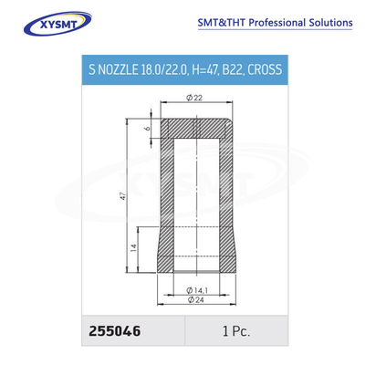 255046 S NOZZLE 18.0-22.0 H=47 B22 CROSS para la soldadora Ersa pieza de repuesto de la máquina