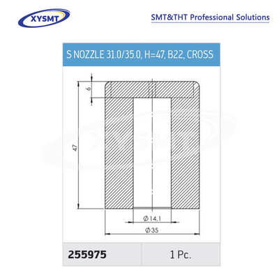 255975 S NOZZLE 31.0-35.0 H=47 B22 CROSS para Ersa pieza de repuesto de soldadora