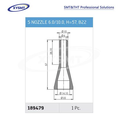 189479 S NOZZLE 6.0-10.0 H=57 B22 para Ersa pieza de repuesto para soldadoras