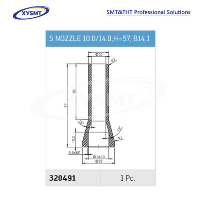 320491 S NOZZLE 10.0-14.0 H=57 B14 1 para la soldadora Ersa pieza de repuesto de la máquina