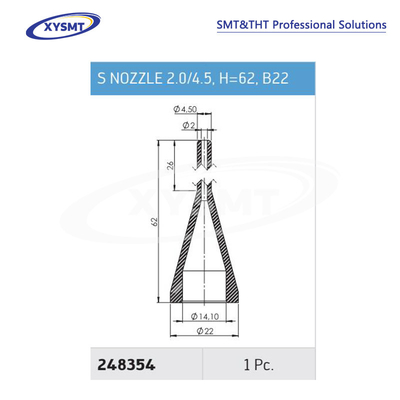 248354 S NOZZLE 2.0-4.5 H=62 B22 para la máquina de soldadura Ersa