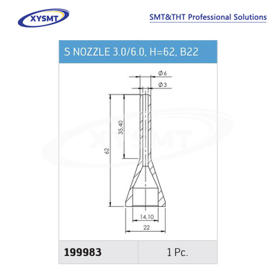 199983 S NOZZLE 3.0-6.0 H=62 B22 para pieza de repuesto de la máquina de soldadura Ersa