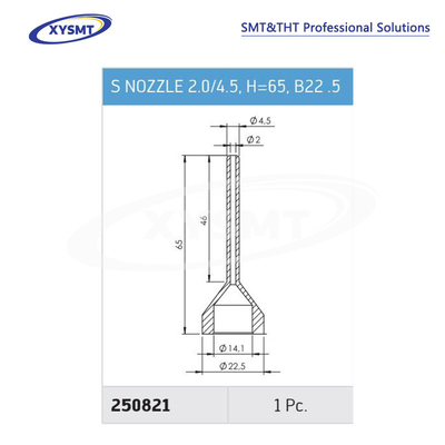 250821 S NOZZLE 2.0-4.5 H=65 B22 5 para pieza de repuesto de la máquina de soldadura Ersa