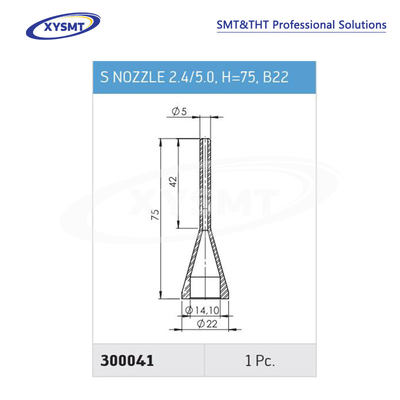 300041 S NOZZLE 2.4-5.0 H=75 B22 para pieza de repuesto de la máquina de soldadura Ersa