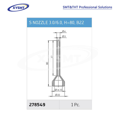 278549 S NOZZLE 3.0-6.0 H=80 B22 para pieza de repuesto de la máquina de soldadura Ersa