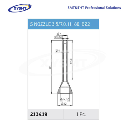 213419 S NOZZLE 3.5-7.0 H=80 B22 para pieza de repuesto de la máquina de soldadura Ersa