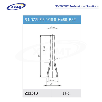 211313 S NOZZLE 6.0-10.0 H=80 B22 para Ersa pieza de repuesto de soldadora