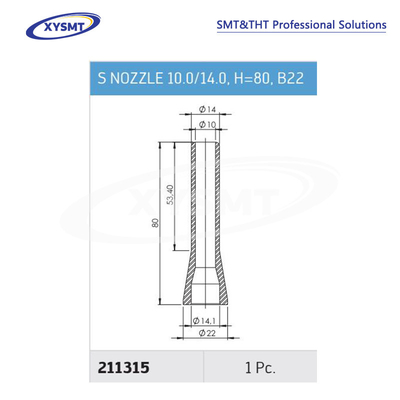 211315 S NOZZLE 10.0-14.0 H=80 B22 para pieza de repuesto de la máquina de soldadura Ersa