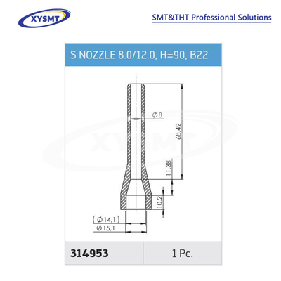314953 S NOZZLE 8.0 a 12.0, H=90 B22 para la pieza de repuesto de la máquina de soldadura Ersa