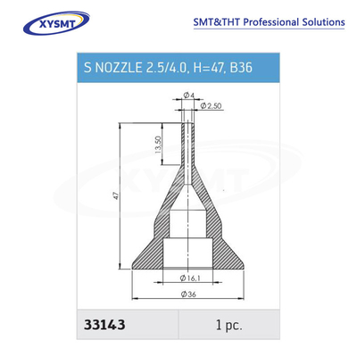 33143 S NOZZLE 2.5-4.0 H=47 B36 para pieza de repuesto de la máquina de soldadura Ersa
