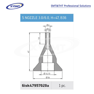 6isk47957020a S NOZZLE 3.0-6.0 H=47 B36 para pieza de repuesto de la máquina de soldadura Ersa