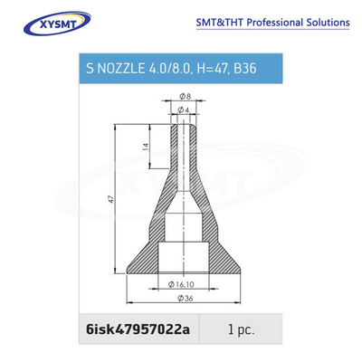 6isk47957022a S NOZZLE 4.0-8.0 H=47 B36 para pieza de repuesto de la máquina de soldadura Ersa
