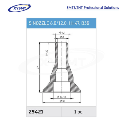 25421 S NOZZLE 8.0-12.0 H=47 B36 para pieza de repuesto de la máquina de soldadura Ersa