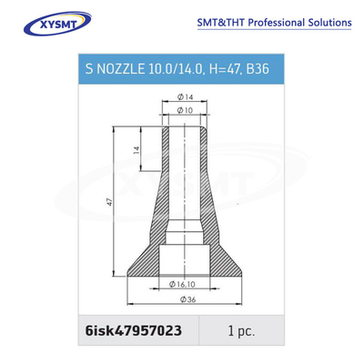 6isk47957023 S NOZZLE 10.0-14.0 H=47 B36 para pieza de repuesto de la máquina de soldadura Ersa