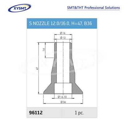 96112 S NOZZLE 12.0-16.0 H=47 B36 para Ersa pieza de repuesto de soldadora