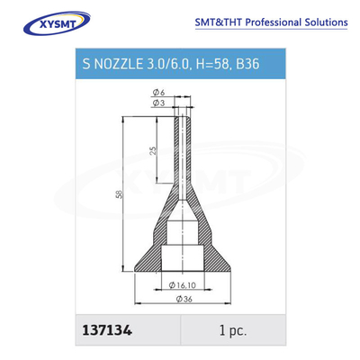 137134 S NOZZLE 3.0-6.0 H=58 B36 para pieza de repuesto de la máquina de soldadura Ersa