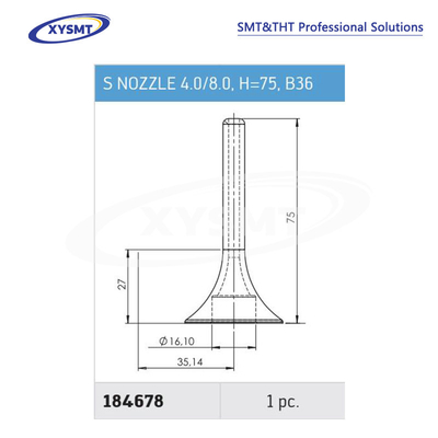 184678 S NOZZLE 4.0-8.0 H=75 B36 para Ersa pieza de repuesto de máquina de soldadura